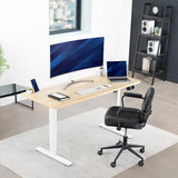 VIVO Electric Stand Up Desk Frame Workstation with Memory Touch Pad, Single Motor Ergonomic Standing Height Adjustable Base, White, DESK-V102EW VIVO