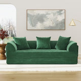 XVD 79" Boneless Sleeper Sofa Bed, Convertible Futon Couch with Pillows and Storage Pocket, Pull Out Compressed Sofa for Living Guest Room Bedroom, Green XVD