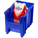 Akro-Mils 13014 Stak-N-Store Heavy Duty Stackable Open Front Plastic Storage Container Bin, (17-1/2-Inch x 11-Inch x 12-1/2-Inch), Blue, (4-Pack) Akro-Mils