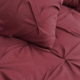 Maple&Stone Burgundy Comforter Set Queen, 7 Pieces Bed in a Bag Queen, Pintuck Bedding Sets with Comforter, Sheets, Pillowcases & Shams - Burgundy Maple&Stone