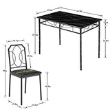 VECELO 5-Piece Dining Set - Industrial Counter Height Table and 4 Chairs for Kitchen & Breakfast Nook VECELO