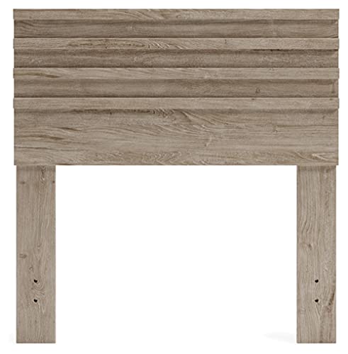 Signature Design by Ashley Oliah Contemporary Twin Panel Headboard, Natural Wood Grain - WoodArtSupply