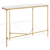 SAFAVIEH Couture Collection Janowsky Brass & White Marble Console Table SAFAVIEH