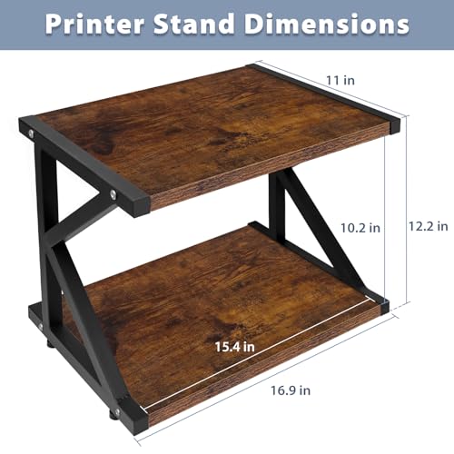 STANDNEE Printer Stand Multi-Purpose Printer Shelf for desk,Wood Stand with Storage Home Office Desktop Printer Stand with Anti-Skid Feet (1-Tier) STANDNEE