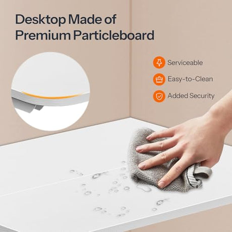 HOOBRO Folding Table, Wall Mounted Desk, Floating Wall Desk with Iron Bracket, Drop Leaf Table for Small Spaces, for Kitchen, Laundry Room, Home, Office, White WT054BZ01 HOOBRO