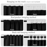 RYB HOME 100% Blackout Room Divider Curtain, Thermal Insulated&Privacy Assurd Extra Wide Curtain for Bedroom/Sliding Door, Back Tab&Rod Pocket Drape with Hooks for Ceiling, W100xL84, Black, 1 Panel RYB HOME