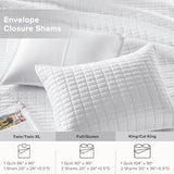 Comfort Spaces Kienna Quilt Set- Double Sided Stitching Design Summer Blanket, Lightweight, Soft, All Season Bedding Layer, Matching Sham, White, Coverlet Full/Queen(90"x90") 3 Piece Comfort Spaces