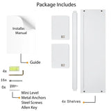 Onlysky Set of 4 Wall-Mounted Kid's Bookshelf - White Floating Nursery Book Shelves - Durable Wood Construction - Ideal for Nursery Decor, Kids Room, Toy Storage Onlysky