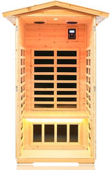 newlylife 1-Person Outdoor Far Infrared Sauna - All-Weather Durability from -10℉ to 149℉, Low EMF, Home Chromotherapy System, Bluetooth Speaker newlylife