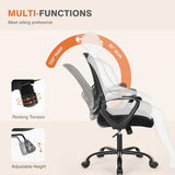 Sweetcrispy Home Office Managerial Executive Chair with Ergonomic Design, Mid-Back Mesh Swivel, Comfortable Lumbar Support, Comfy Arms for Bedroom,Study,Student, Black Sweetcrispy