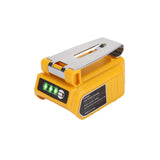 Battery Charger Adapter for DeWalt 18V 20V MAX Battery, with DC&USB Interfaces, Led Light,Suit for Drill, Audio, Router TopHomer