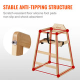 VEVOR Wooden Double Solid Wood Feeding, Eat & Grow Portable High, Easy to Clean Baby Booster Seat, Compact Toddler Chair, Natural VEVOR