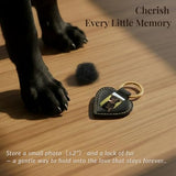 PLUSYYY Pet Fur Keepsake Keychain - Dog Hair & Cat Fur Memory Charm, Pet Memorial Gift for Dog and Cat Lovers (Black)
