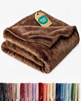 Ultra Soft Fleece Blanket Twin Size - Flannel Fleece Luxury Twin Blanket - Lightweight for Couch Bed Chair - Thick, Warm and Breathable - All Season Cozy Fuzzy, Anti-Static Microplush Bedding, Brown CGK Unlimited