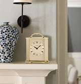 Bulova Clocks B1719 Arthur Brushed Gold 6.5”H x 5.5” W x 2.25” D Bulova