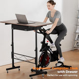 COMHOMA Small Standing Desk Adjustable Height Small Computer Desk Mobile Portable Rolling Laptop Table with Wheels 32" Computer Workstation Sit Stand Desks Portable Standing Table Treadmill desks COMHOMA