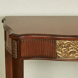 Touch of Class Sarantino Wooden Console Table - Natural Cherry with Aged Gold Details - Traditional Decorative Regal Furniture - Half Circle Moon Shape - Elegant Display for Entryway Room Touch of Class