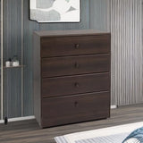 Prepac Astrid Simplistic 4-Drawer Dresser for Bedroom, Functional Bedroom Dresser Chest of Drawers 18.25" D x 30" W x 34" H, Espresso, EDBR-0401-1 Prepac