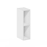 Furinno Fulda 2-Tier Space Saving Storage Shelf Bookcase, 6-Inch Width, White Furinno