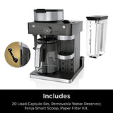 Ninja Espresso & Coffee Maker & Barista System, 3 Espresso Brew Styles, Single-Serve Coffee & Nespresso Capsule Compatible, Built-in Frother, Espresso, Cappuccino & Latte Maker, Black, CFN601 Ninja