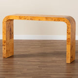 bali & pari Revelle Modern and Contemporary Real Mappa Burl Wood Console Table bali & pari