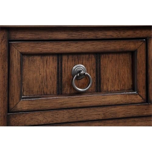 Convenience Concepts Kendra Entryway Hall Table 23.75" - 3 Storage Drawers, Traditional Console with Shelf for Decor, Office & Hallway Organizer, No Tools Assembly, Solid Wood Legs, Dark Oak Convenience Concepts