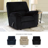 Signature Design by Ashley SimpleJoy Casual Rocker Recliner with Pillow-Top Armrest, Black