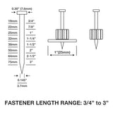 Estwing ESSCP Pneumatic 3" Single Pin Concrete Nailer with 1/4" NPT Industrial Swivel Fitting and Bag Estwing