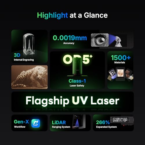 ComMarker X 6W UV Engraving Machine, 3D Internal Engraving, Auto-Focus with LiDAR Ranging System, 10,000mm/s Engraving System, On-Site & Small-Batch Ready Engraving Machine ComMarker