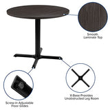 Flash Furniture Chapman 36" Round Multipurpose Conference Table, Business Meeting Table for Office and Conference Rooms, Rustic Gray Flash Furniture