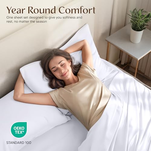Utopia Bedding Full Sheet Set 4 Piece Bed Sheets for Full Size Bed, Hotel Luxury, Extra Soft, Cooling Bed Sheets - Wrinkle, and Fade Resistant (White) Utopia Bedding