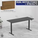 VIVO Electric 71 x 30 inch Standing Desk, Dual Motor Memory Controller Height Adjustment, E2B Series, Solid One-Piece Black Top Black Frame, DESK-KIT-E2B71B VIVO