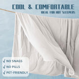 DOWNCOOL Cooling Comforter, Cream White Cooling Blanket King Size, Cooling Duvet for Hot Sleeper, Breathable Summer Quilt, Lightweight Soft Q-Max>0.4 Arc-Chill Cool Comforter,106"X90" DOWNCOOL