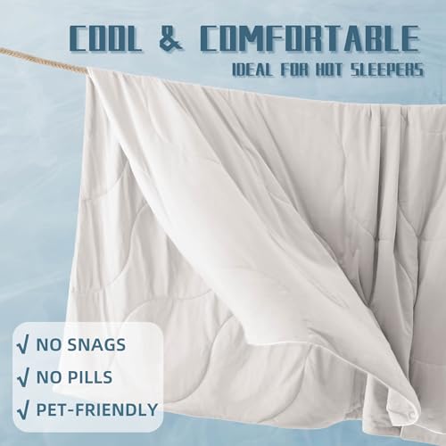 DOWNCOOL Cooling Comforter, White Cooling Blanket Twin Size, Cooling Duvet for Hot Sleeper, Breathable Summer Quilt, Lightweight Soft Q-Max>0.4 Arc-Chill Cool Comforter,68"X90" DOWNCOOL