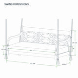 Cambridge Casual Renley Mahogany Porch Swing Bed with Oyster Cushion – Outdoor Hanging Swing Daybed for Patio, Backyard, or Garden – Durable Solid Wood, Weather-Resistant Cambridge Casual