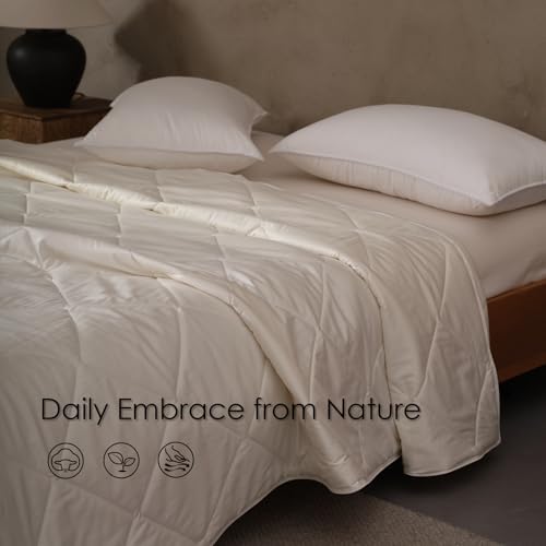 EP Mode Light Weight Wool Comforter for Summer, Purely Natural Duvet Insert, 100% Australian Wool Filling (150GSM, Size Twin) EP Mode