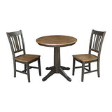 IC International Concepts Chairs Dining Table Set, Hickory/Washed Coal IC International Concepts