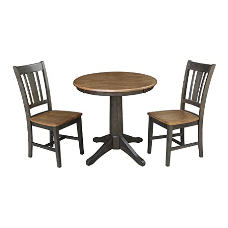 IC International Concepts Chairs Dining Table Set, Hickory/Washed Coal IC International Concepts