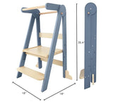 Nordi Foldable Toddler Kitchen Tower, Kitchen Stool Helper, Standing Tower with 3 Adjustable Heights, Suitable Age for 1.5-6 Years, Montessori Kitchen Stools HARPPA