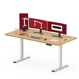 SANODESK 55" Electric Standing Desk,One-Piece Dual Motor Height Adjustable Desk, Stable and Durable 3-Stage Stand up Desk for Home Office (White Frame/55 x 28 Inch Maple top) SANODESK