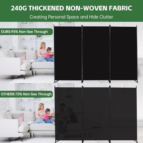 Room Divider Folding Privacy Screens, Portable Room Divider Panel 3 Panel Partition Room Dividers Screen Freestanding Room Partitions and Dividers Fabric Dividers for Room Separation YASRKML