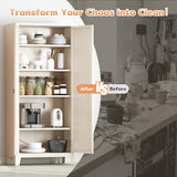 Zevemomo 70.87" Tall Metal Storage Cabinet with 3-Digit Combination Lock, Steel Pantry Cabinet with 4 Adjustable Shelves & 2 Doors, Secure Freestanding Organizer for Home, Office, Garage, Beige Zevemomo