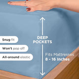 ROYALE LINENS 4 Piece Full Sheets Set - Soft Brushed 1800 Microfiber Bedding - 1 Fitted and 1 Flat Sheet, 2 Pillow Cases - Wrinkle Free & Fade Resistant - Hotel Luxury Bed Sheets (Lake Blue, Full) ROYALE LINENS