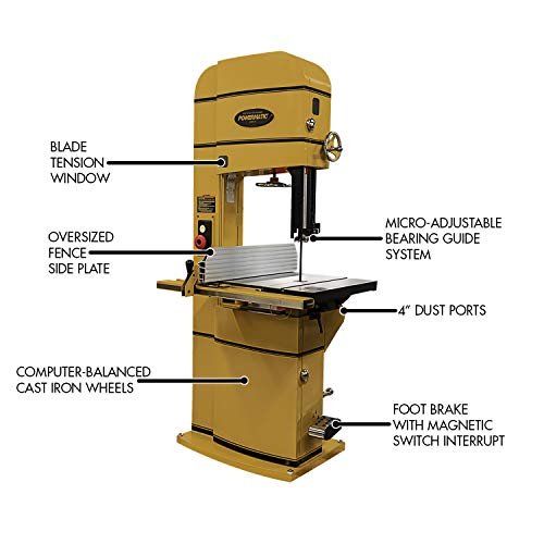 Powermatic 18-Inch Woodworking Bandsaw, 5 HP, 1Ph 230V (PM1800B) Powermatic