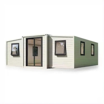 Generic Portable Tiny Home, 10x20 ft, White Exterior, Modern Style, Galvanized Frame, Full Bath and Kitchen, Standard Container Design, 07112003