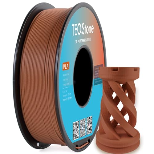 TEQStone Wood PLA Filament 1.75mm Brown 1KG, 15% Real Wood Fiber Infused, Perfectly Wound Consistent Diameter +/-0.03mm 3D Printer Filament Vacuum Packaging (Rosewood Color Tone) - WoodArtSupply