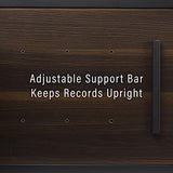 Crosley Furniture Provo Console Record Player Stand with Storage for Vinyl Records, Matte Black/Brown Crosley Furniture
