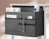 KKL Small Desk with Power Outlets and USB Port Computer Desk for Home Office Gaming Simple Modern Style Writing Desks with Storage Bag Headphone Hook, 40 inch, White KKL