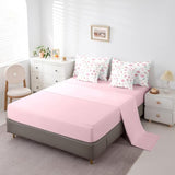 Feelyou Cute Flower 7 Piece Bedding Set Fresh Flower Floral Comforter Set with Sheets for Kids Boys Girls Nature Plants Bed in a Bag Pink Green Bed Set Soft Lightweight Feelyou