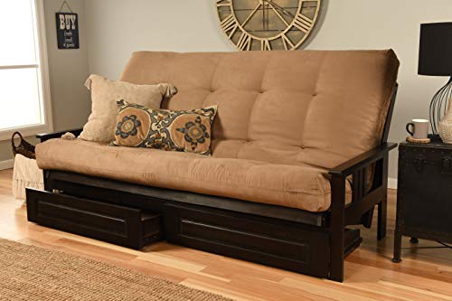 Kodiak Furniture Monterey Queen-size Futon, Storage Drawers, Espresso Finish with Suede Peat Mattress Kodiak Furniture